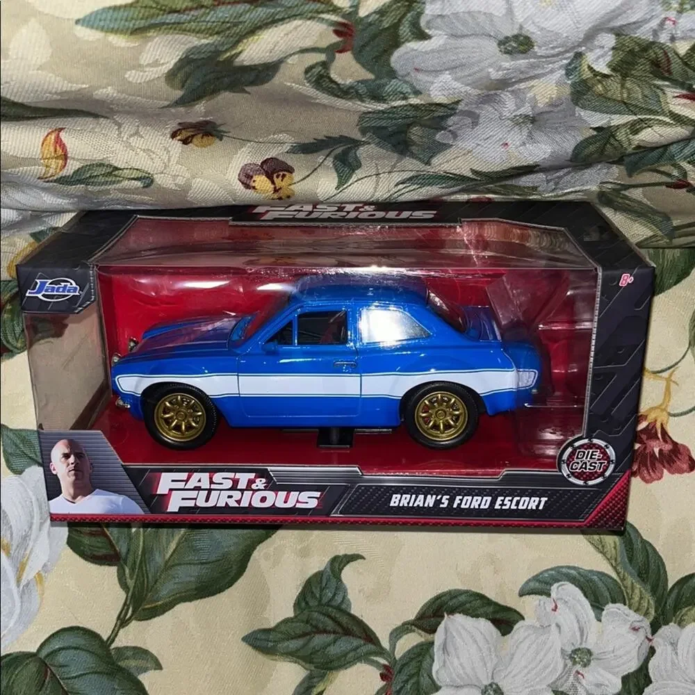 NIB! Jada Toys 1:24 Fast & Furious 1970 Brian's Ford Escort Blue White Stripes